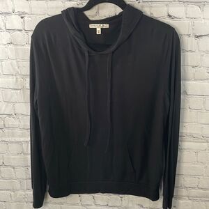 🖤👚 Express Black Hooded Crop Top - Size Extra Small